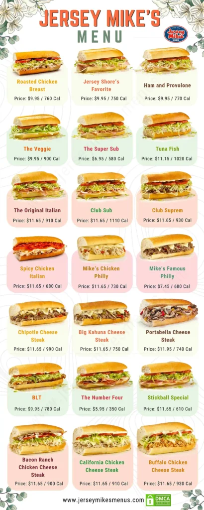 Jersey Mike’s Menu