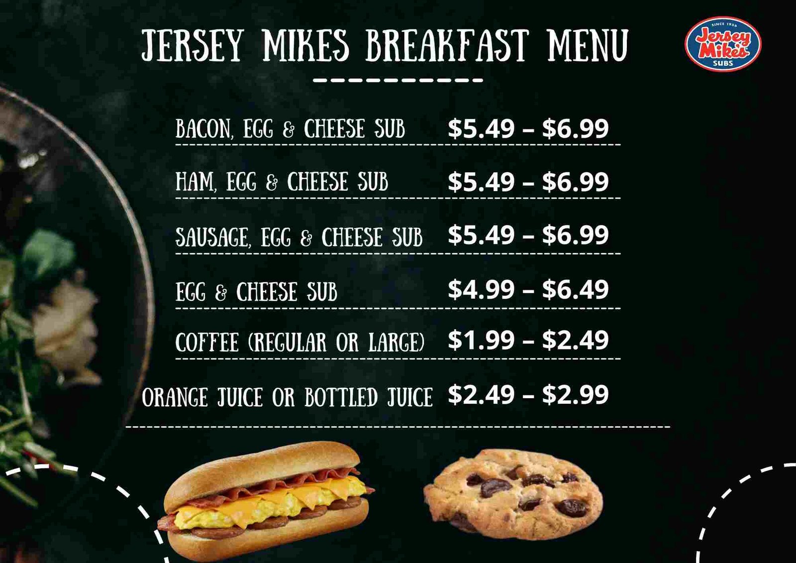 Jersey Mikes Breakfast Menu